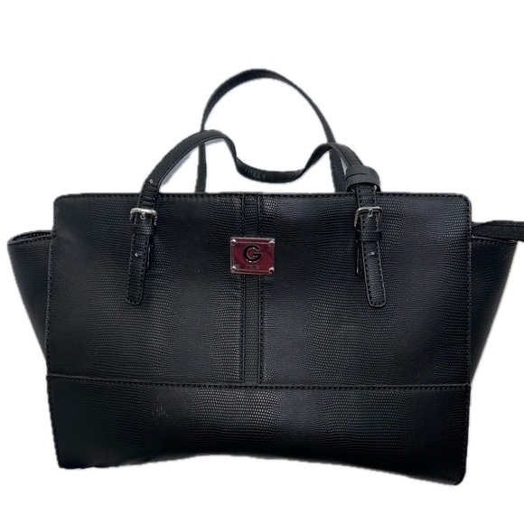 Guess Purse Handle Shoulder Bag Handbag Square Tote Zipper Pockets Leather Faux - Picture 2 of 10